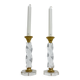 2 bougeoirs en lucite torsadée, années 1970