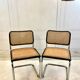 Pair of vintage B32 chairs – caning and chrome