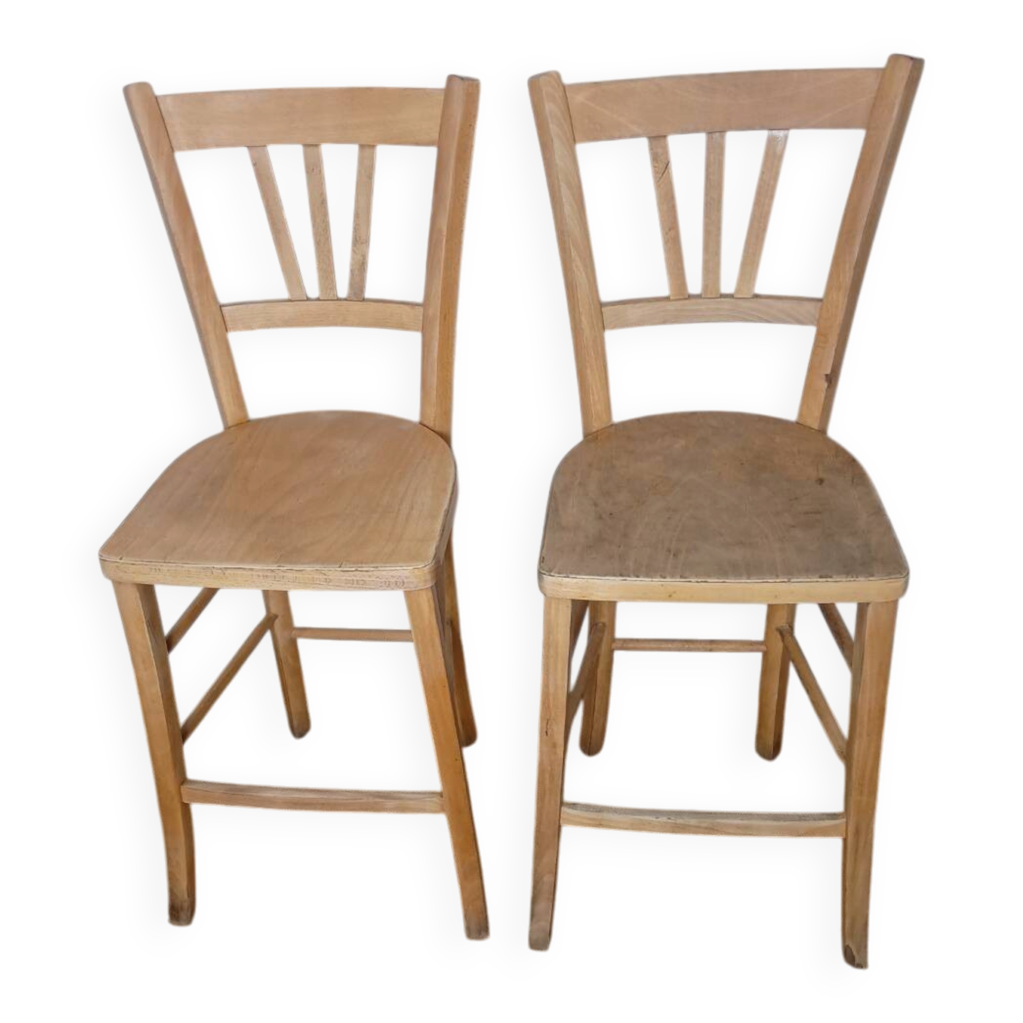 Paire de chaises bistrot hautes années 50