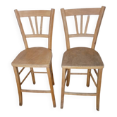 Paire de chaises bistrot hautes années 50