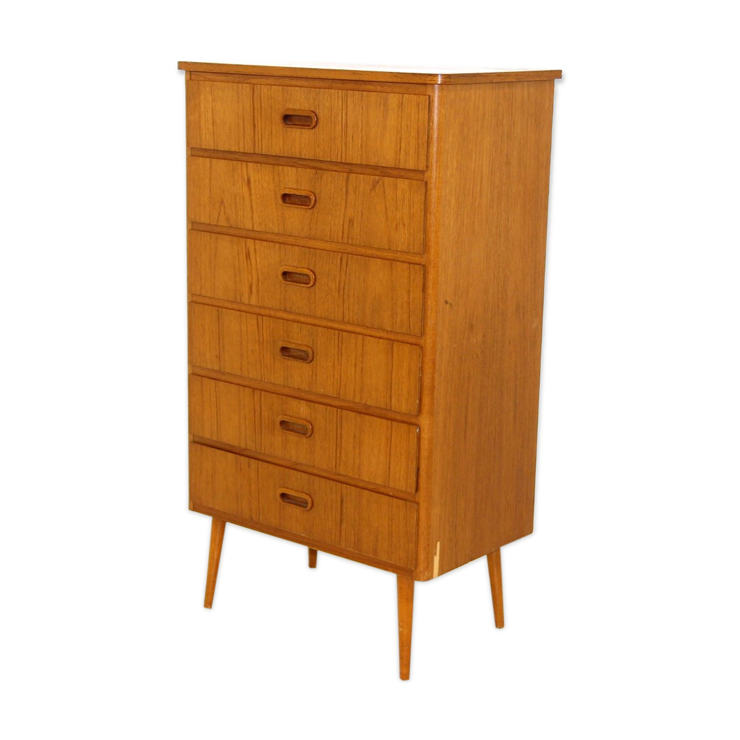 Tallboy teak chest of drawers, sweden, 1950