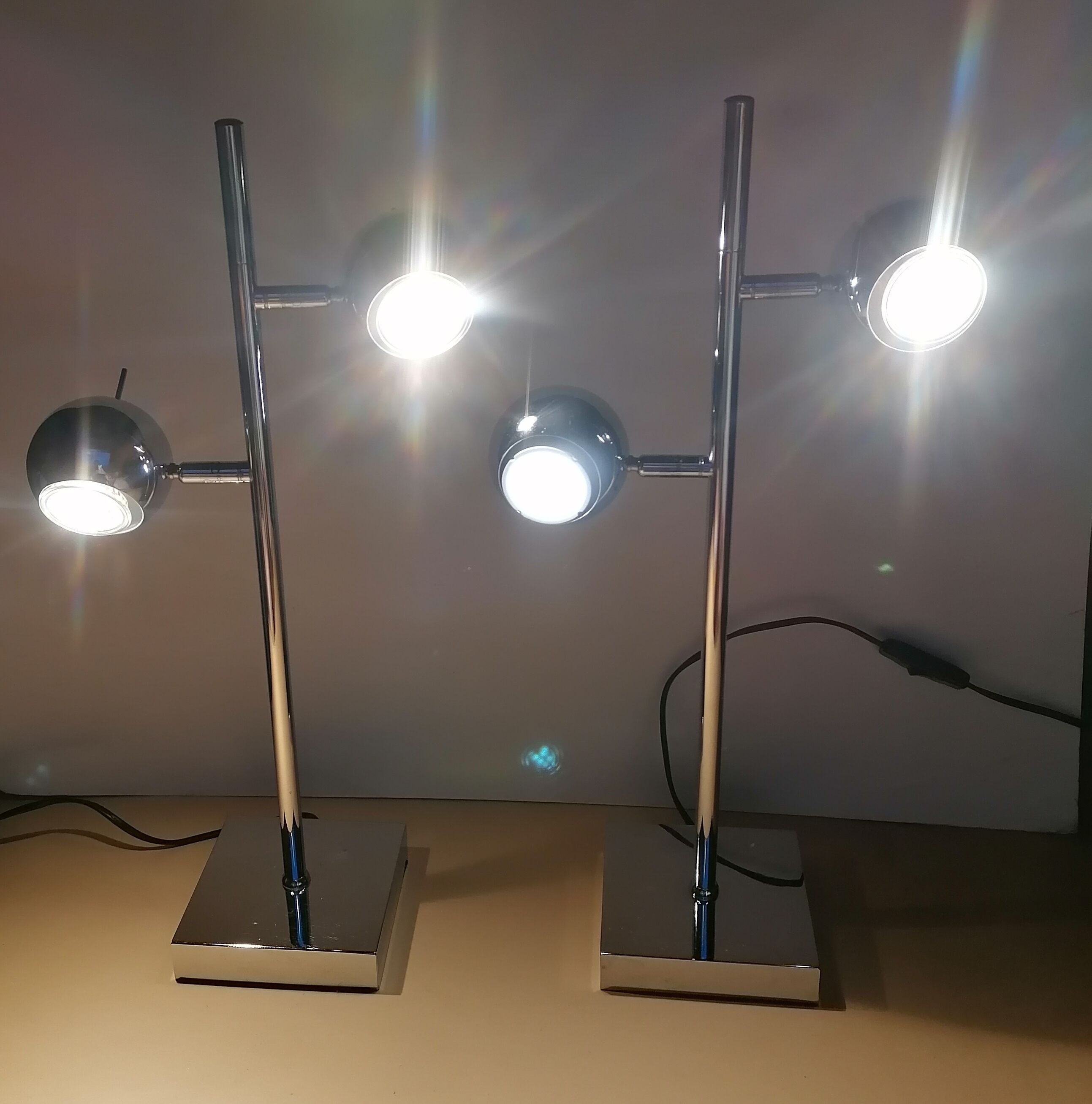 Eyeball lamp chrome seylumiere model Hary