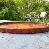 Oval wooden tray