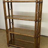 Bamboo and wood bookcase shelf, 1960