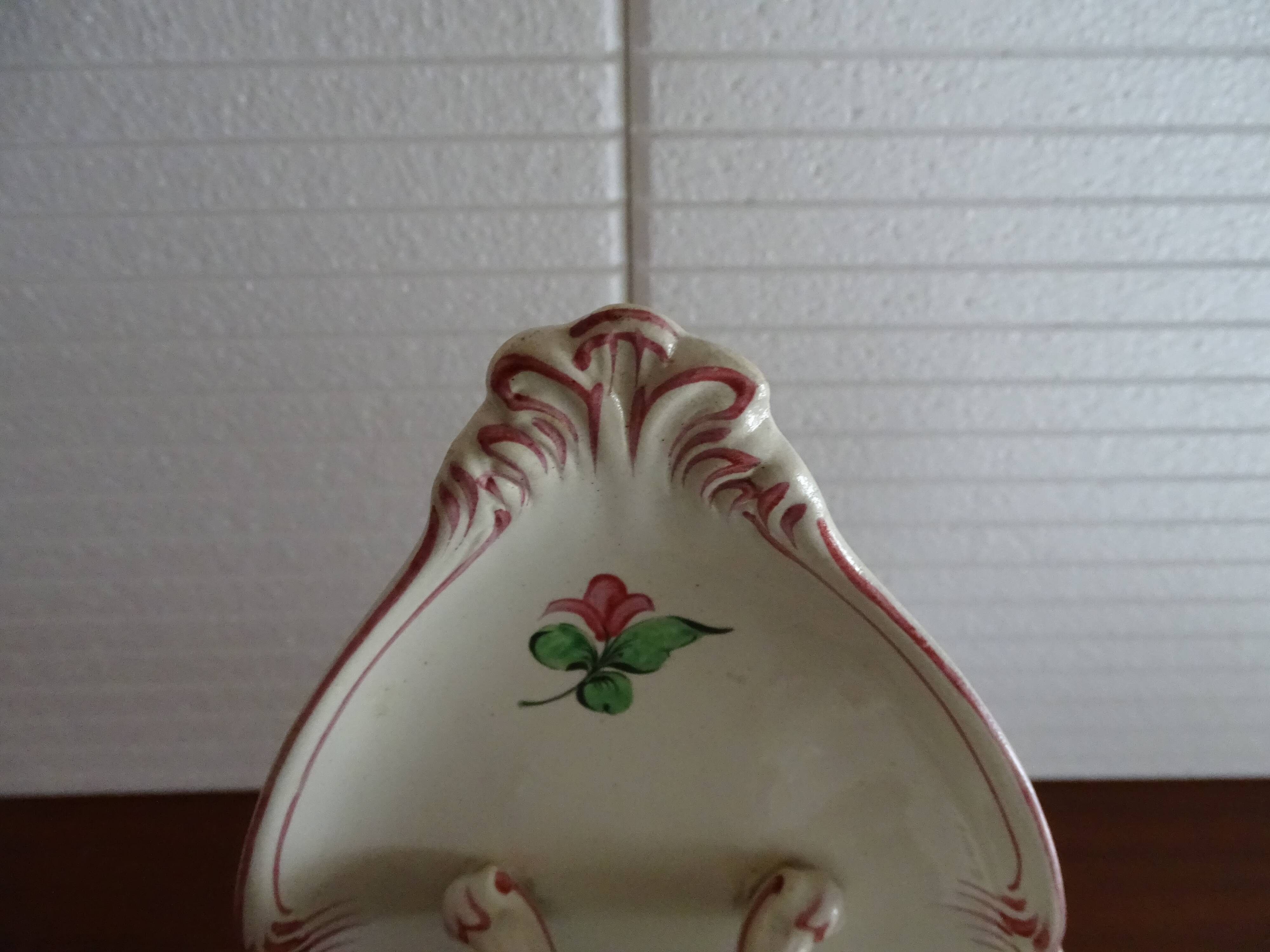 Old earthenware gravy boat KG Lunéville flower pattern - 30.5 cm