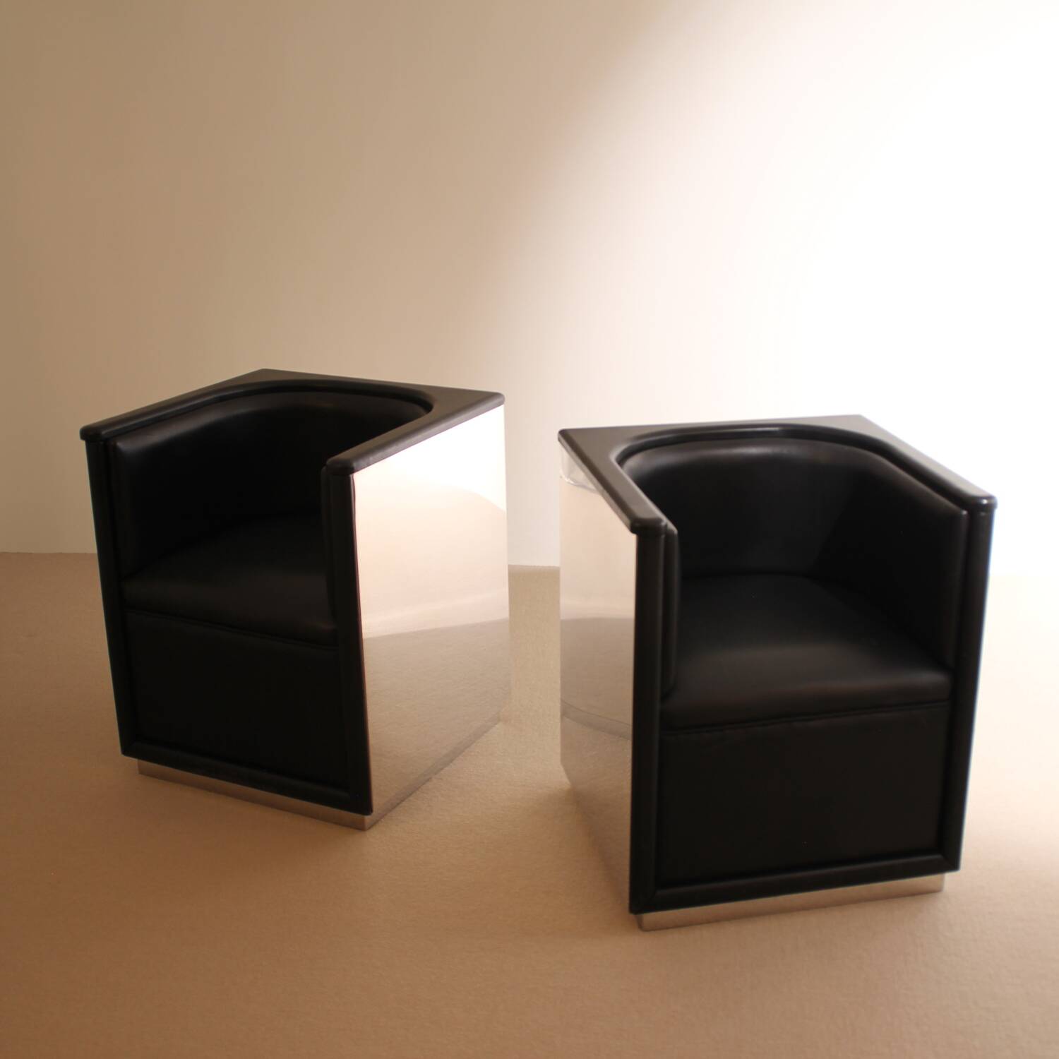 Pair of Inox Armchairs | Germany 1980s