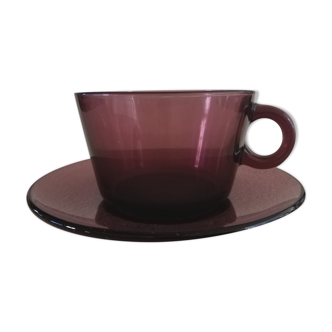Lot a cup and its saucer 1970s Vereco