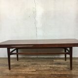 Teak coffee table with shelves
