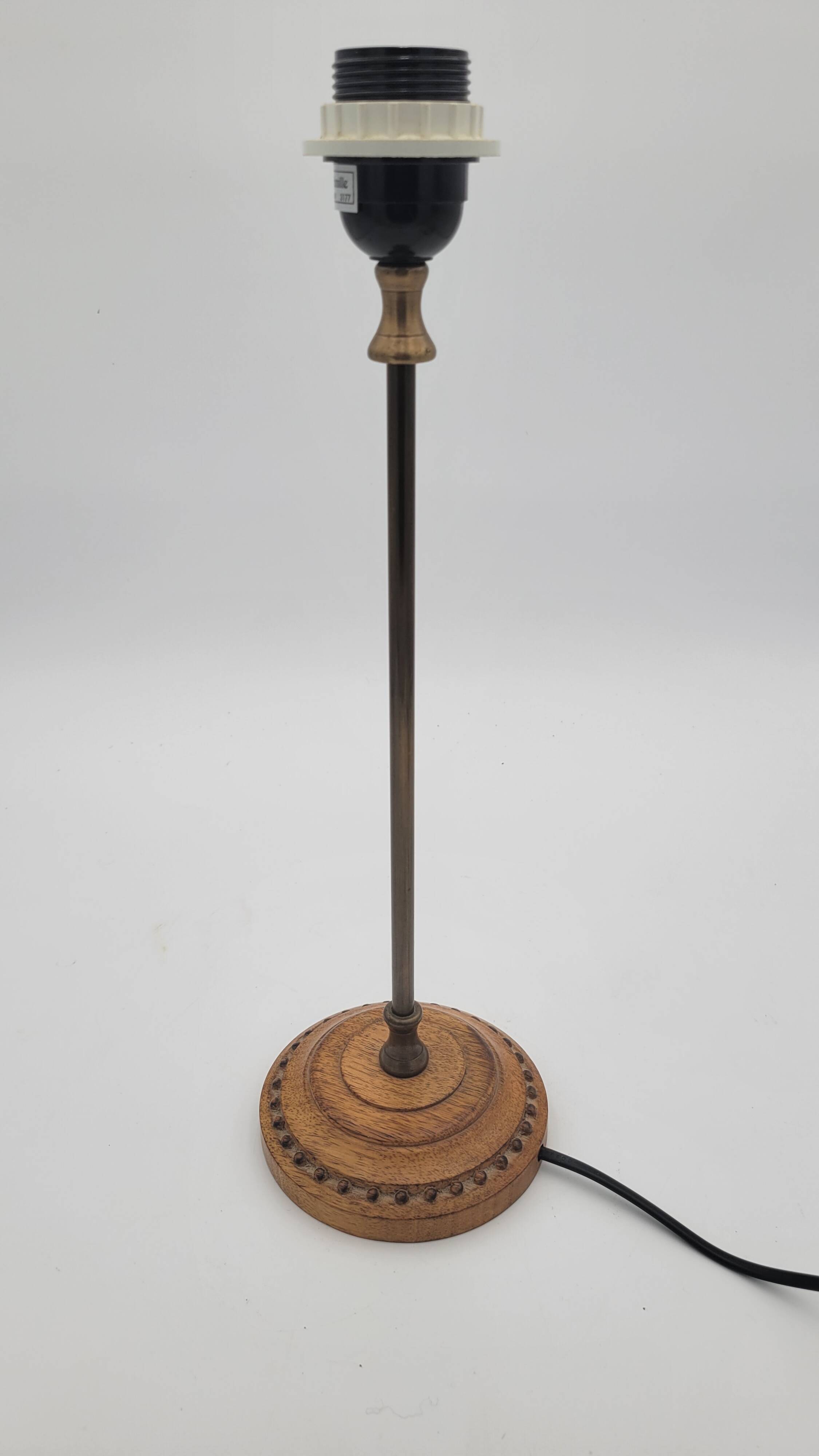 Contemporary wood and brass lamp base