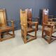 Vintage church chairs, set of 6 - 1950s