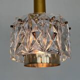 Pair of midcentury glass chandeliers/pendants by Kinkeldey, Germany, 1970s