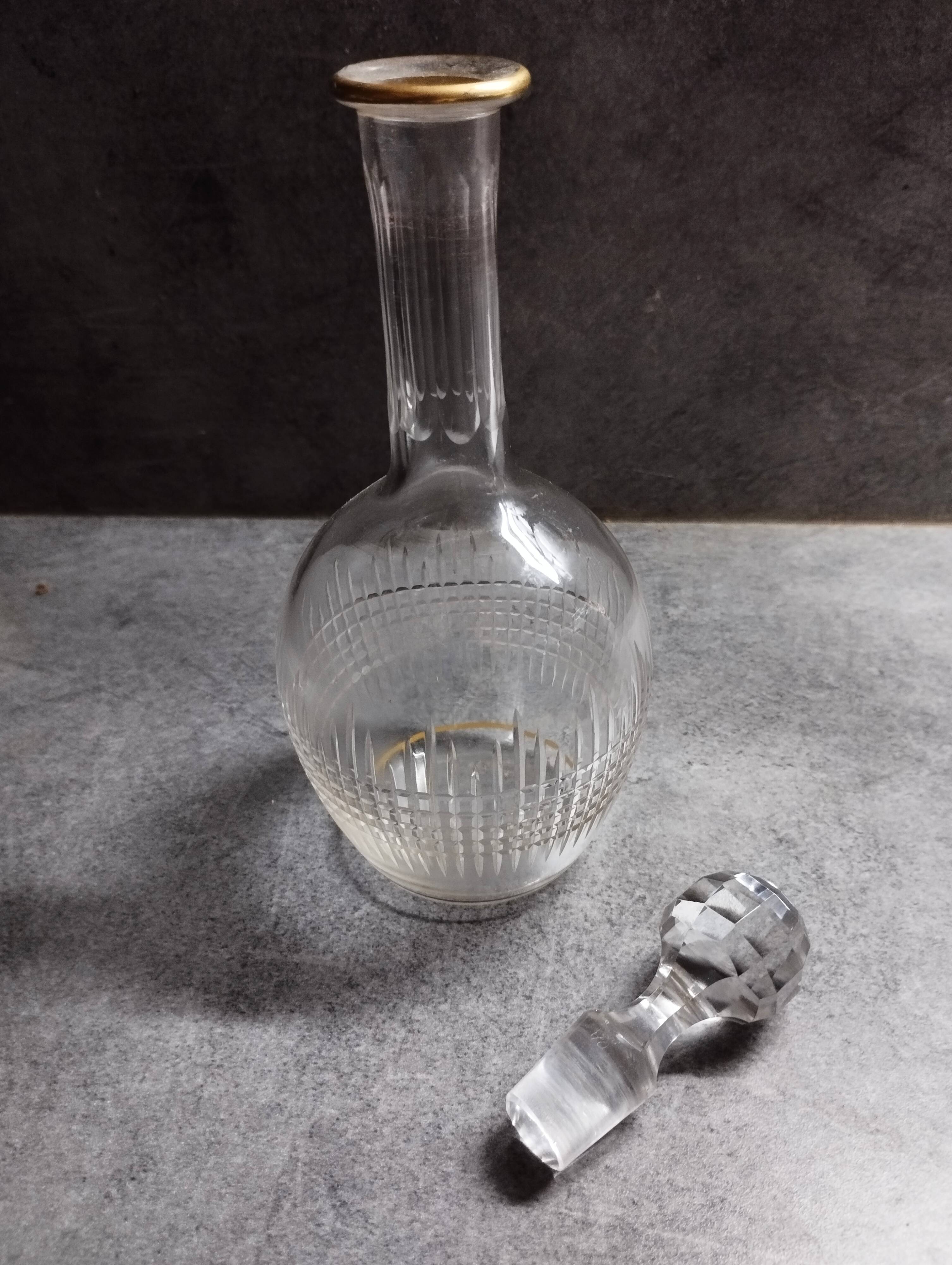 Superb old baccarat crystal liquor decanter, Nancy model, 19th century