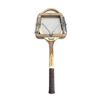 Slagenzer wood and leather vintage old tennis racket