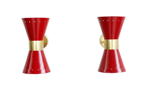 Paire d'appliques dans le style des créations italiennes des années 50