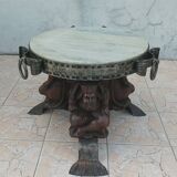 Jean-maurice rothschild (1902-1999) wrought iron and marble coffee table