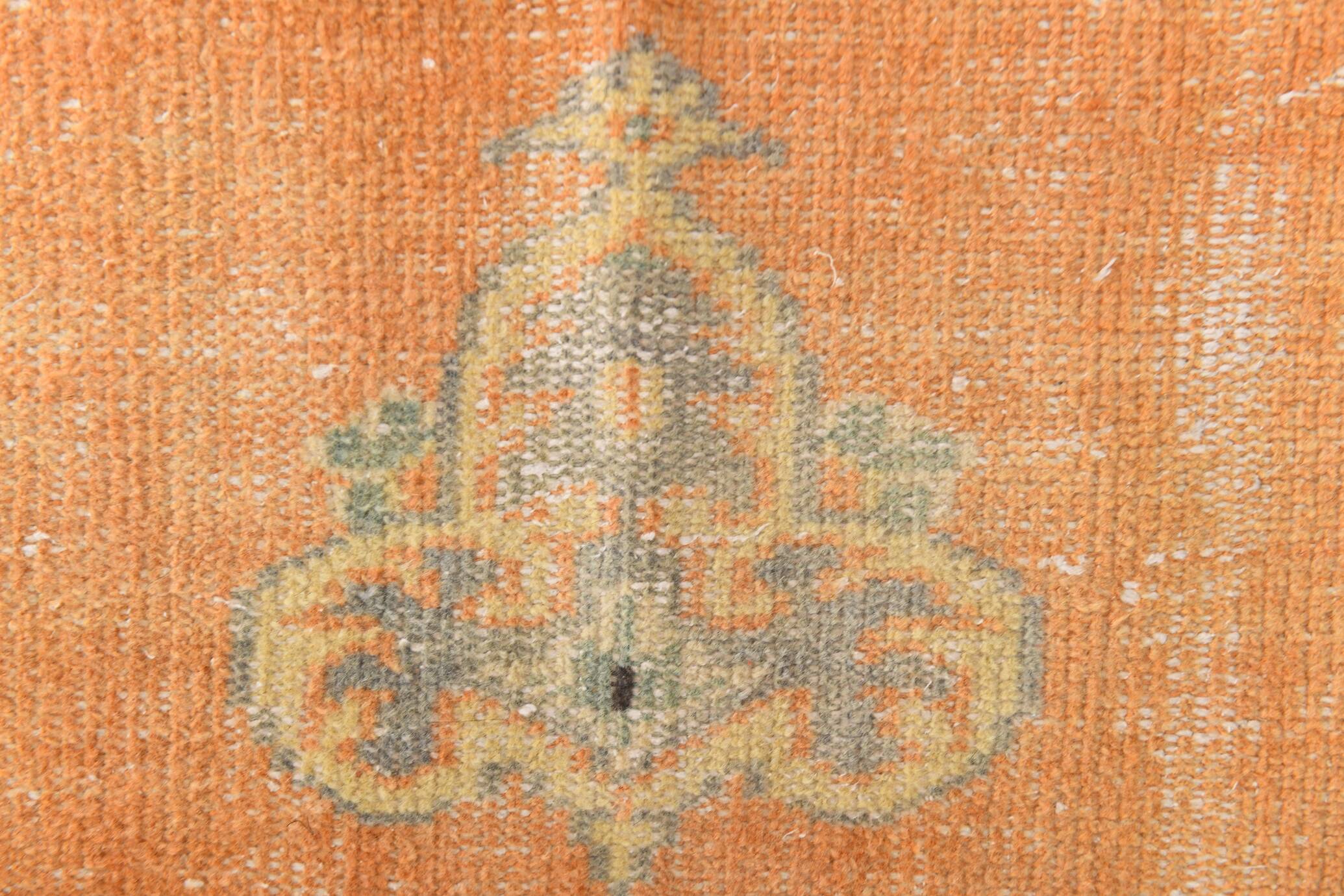 6x9 Vintage Pale Orange Oushak Handmade Vintage Rug, 176x260 Cm