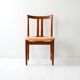 Set of 6 Scandinavian Teak Chairs with Yellow Seats