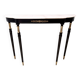 Vintage black lacquered beech console with a portuguese pink marble top, italy