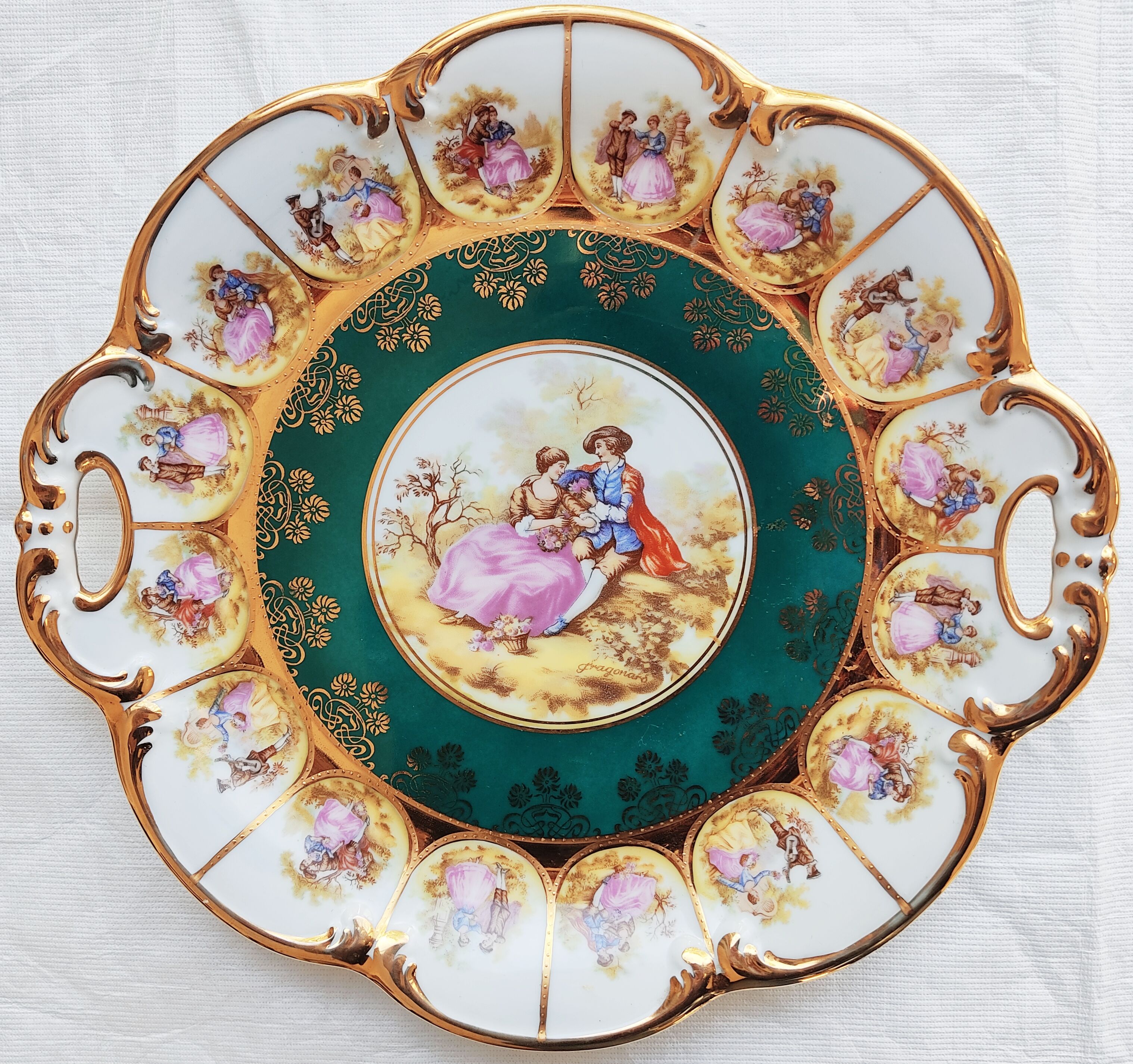 Porcelain dish Karlsbader decoration after Fragonard