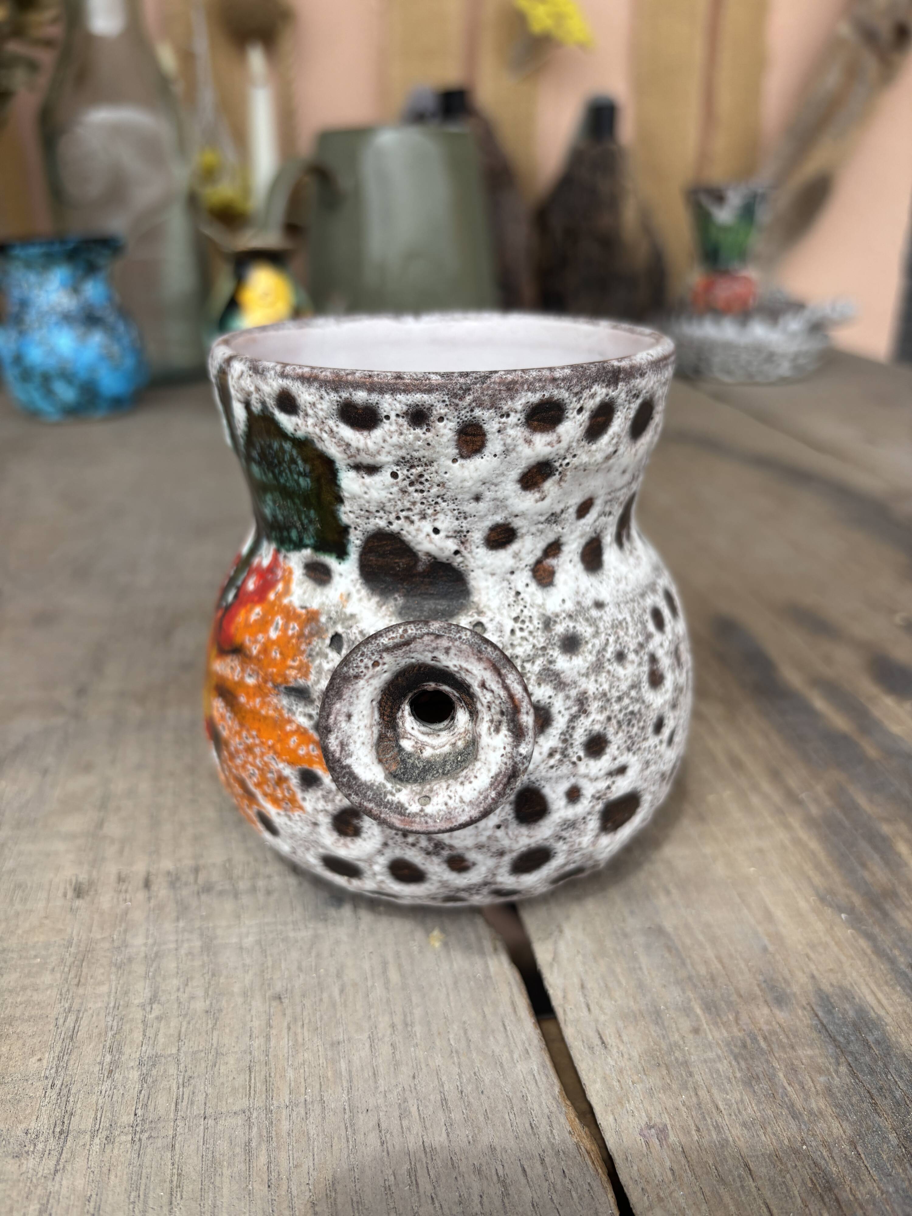 Vase La Roue Vallauris – vintage ceramic floral decoration