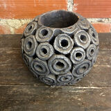 Vintage Design Black Ceramic Ball Vase #D654