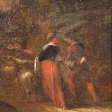 Tableau paysage bucolique scène pastorale du 18ème siècle