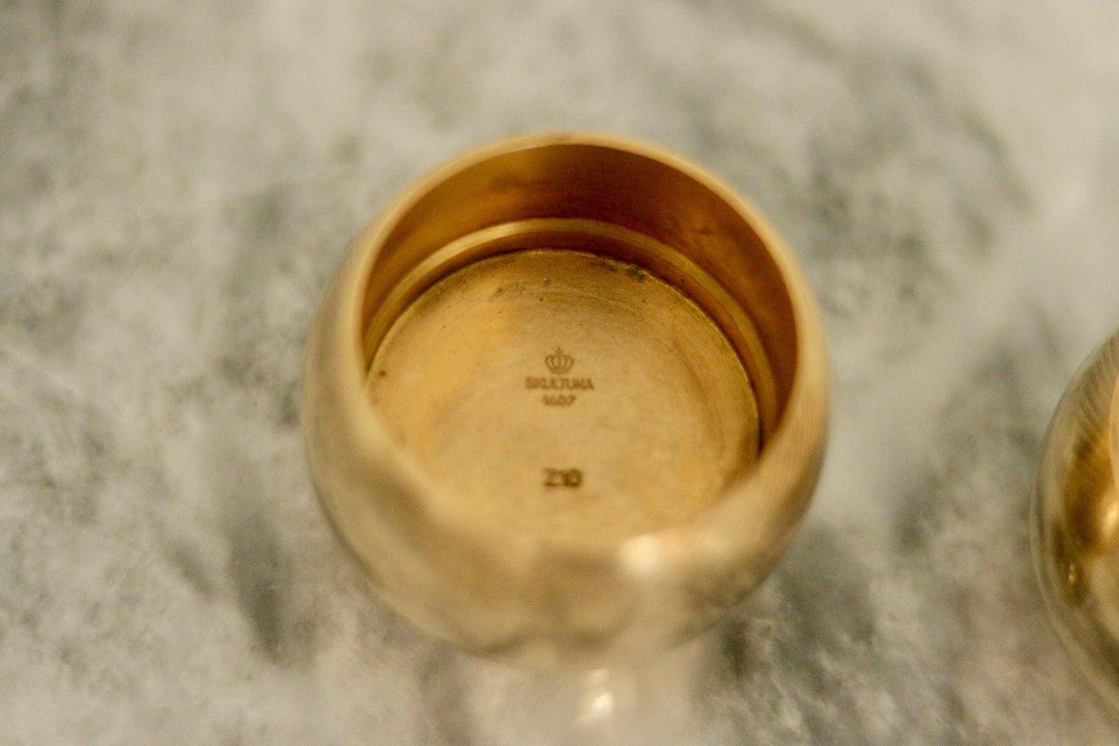 Pair of Swedish brass candlesticks from the mid-century by Skultuna.