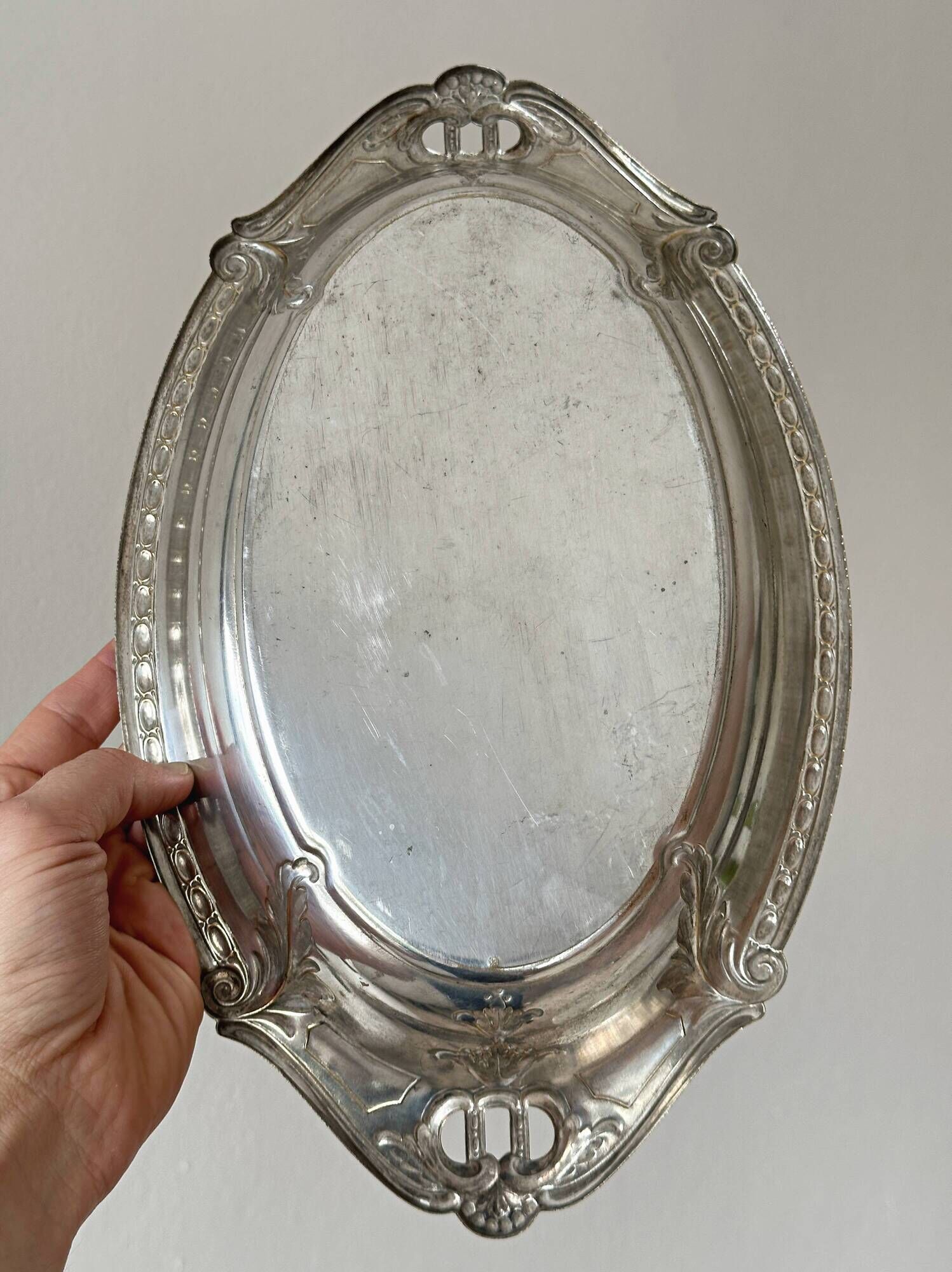 Antique silver bread basket