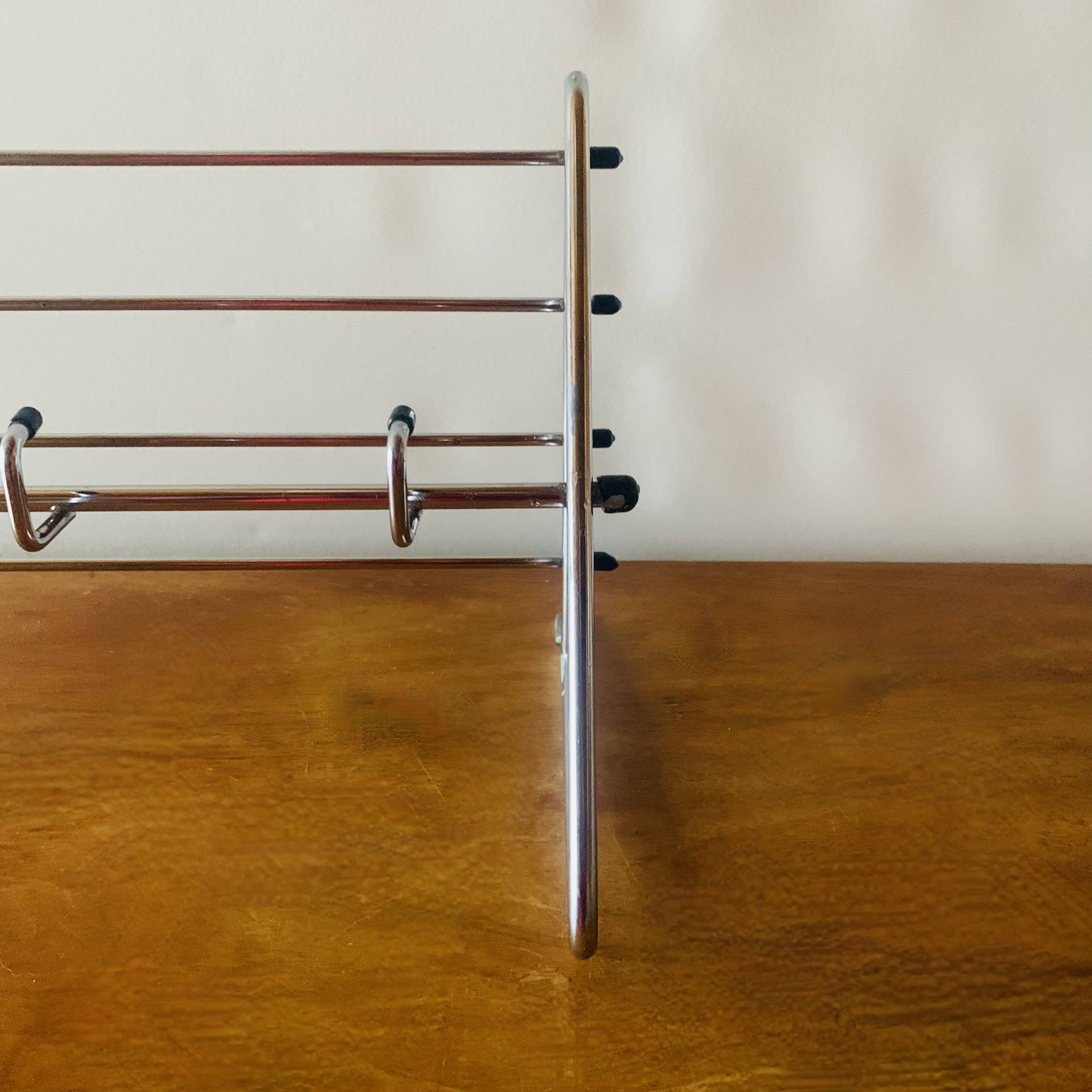 Vintage steel wall coat rack - 6 hooks