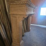 19th-century oak castle fireplace