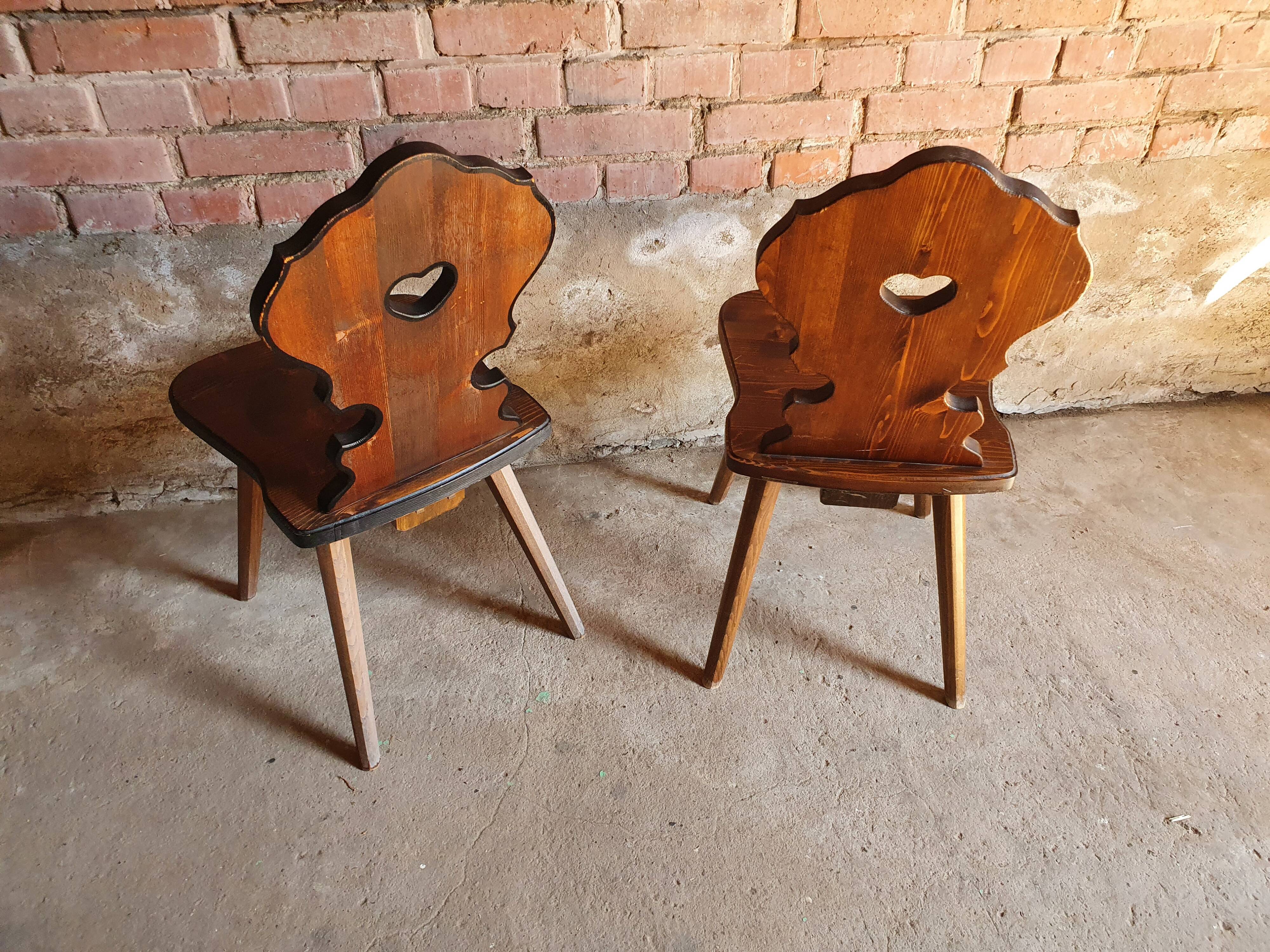 Pair of Alsatian brutalist chairs.