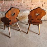 Pair of Alsatian brutalist chairs.