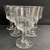6 verres à vin blanc en cristal taillé