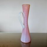 Vase, soliflore stelvia glass, italy, pink, orange and opalescent, 1960s