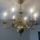 Antique Dutch 6-light chandelier in solid bronze