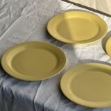 Set of 6 modern yellow dessert plates D19