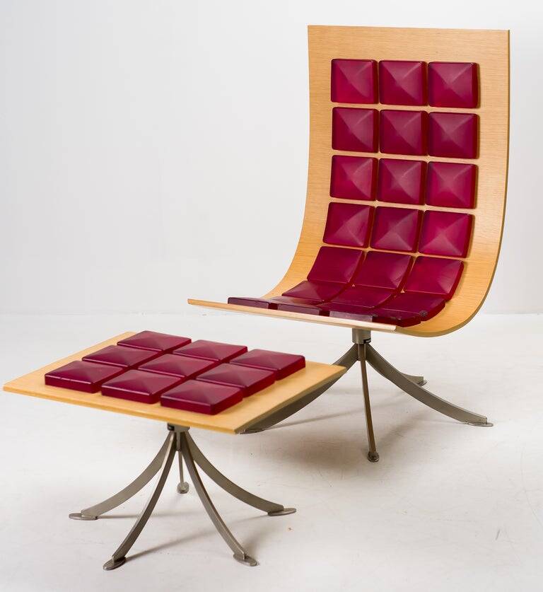 Saporiti Italia "Voyager" lounge chair and ottoman by Gaby Fois Dorell