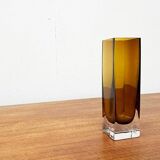 Mid-century minimalist amber coloured glass vase, 1960s.