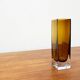 Mid-century minimalist amber coloured glass vase, 1960s.