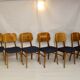 Set de six chaises design année 60 ,70 bois latté traditionnel