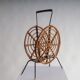 Mid-century round rattan magazine holder
