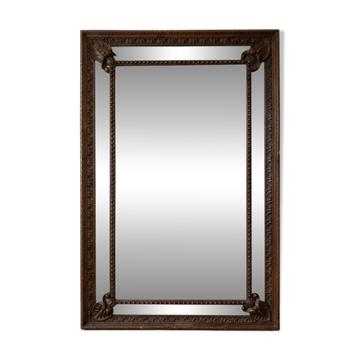 Grand miroir ancien en bois sculpté