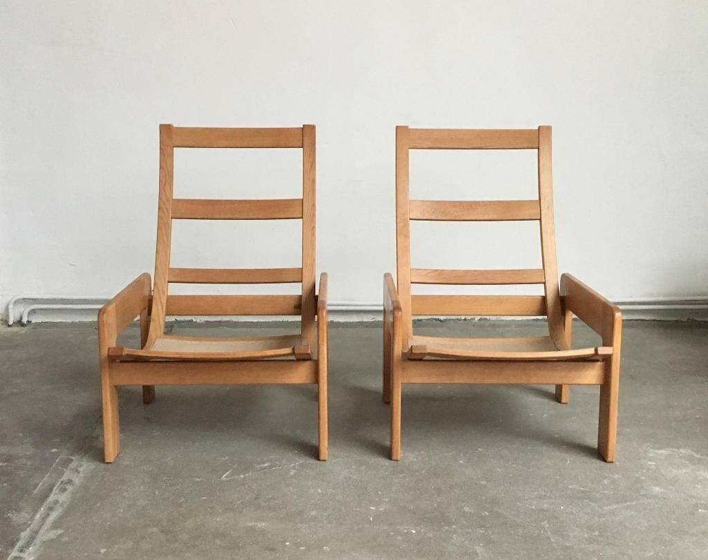 Vintage lounge chair set in Swedish beech by Yngve Ekström for Swedese, 1970s.