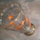 Vase ancien cristal et granité orange