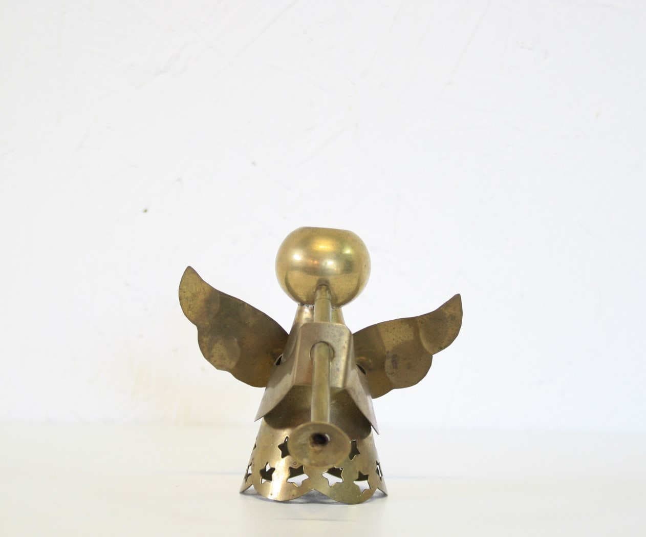 Brass angel candle holder