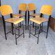4 tabourets haut de bar design vintage