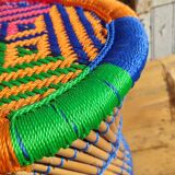 Bamboo stool and ethnic and bohemian rope