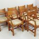 Set of eight pine dining danish chairs with Rope Seat 1980'