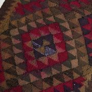 Turkish Burgundy & Brown Kilim Runner Rug, 80x342Cm