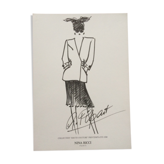 Esquisse de mode Nina Ricci collection printemps/été 1998